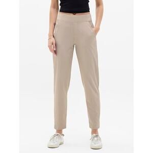 Athleta Brooklyn Ankle Pant Tan Size 8 Stretch Travel Crop